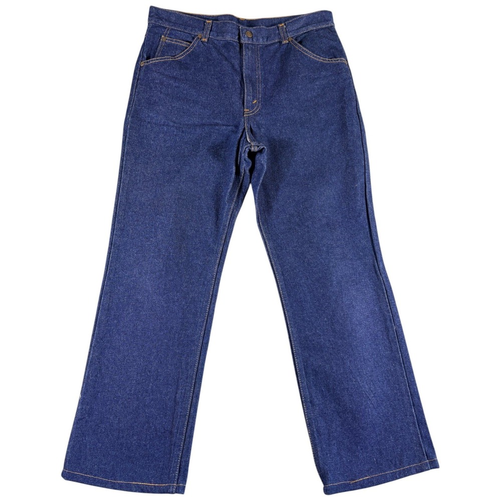 VTG Sears Husky Jeans Men's 33x29 Dark Blue Straight Vintage Heritage Workwear